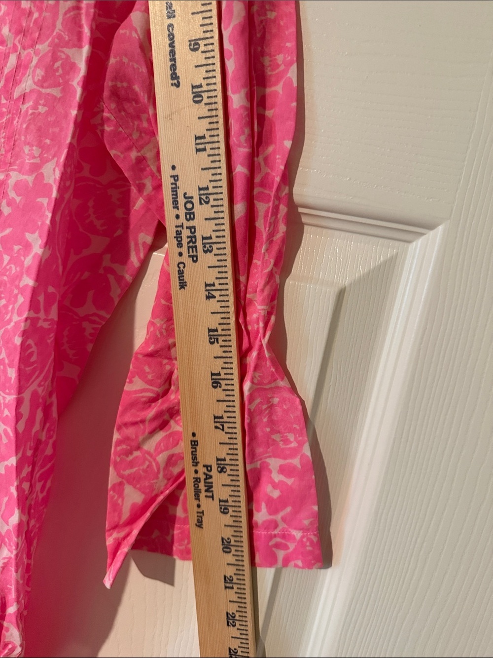 Lilly Pulitzer Hot Pink Printed Tunic with Green Embroidered V-Neck - Picture 11 of 11